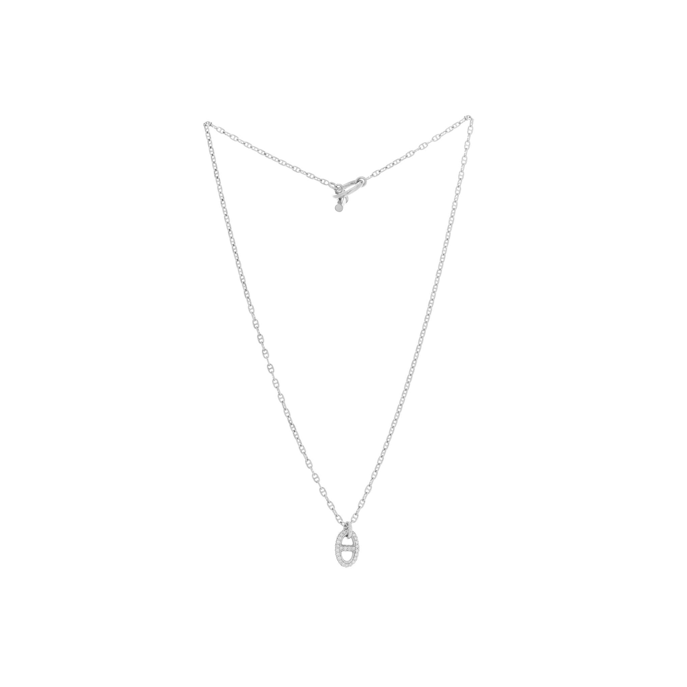 h**mes 18k white gold Di*m*nd new farandole pendant necklace